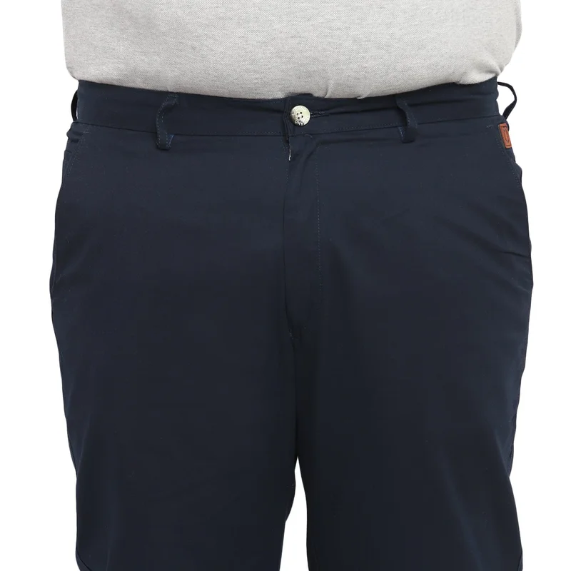 Urbano Fashion  Urbano Plus Men's Dark Blue Cotton Regular Fit Casual Chinos Trousers for Men | Best Price UAE